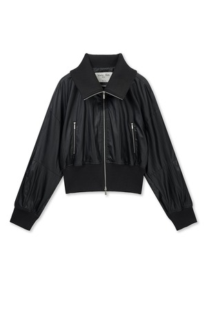 [Matin Kim] SHINE CRINKLE ZIP BLOUSON IN BLACK 正規品 韓国ブランド 韓国通販 韓国代行 韓国ファッション マーティンキム matinkim 日本 店舗