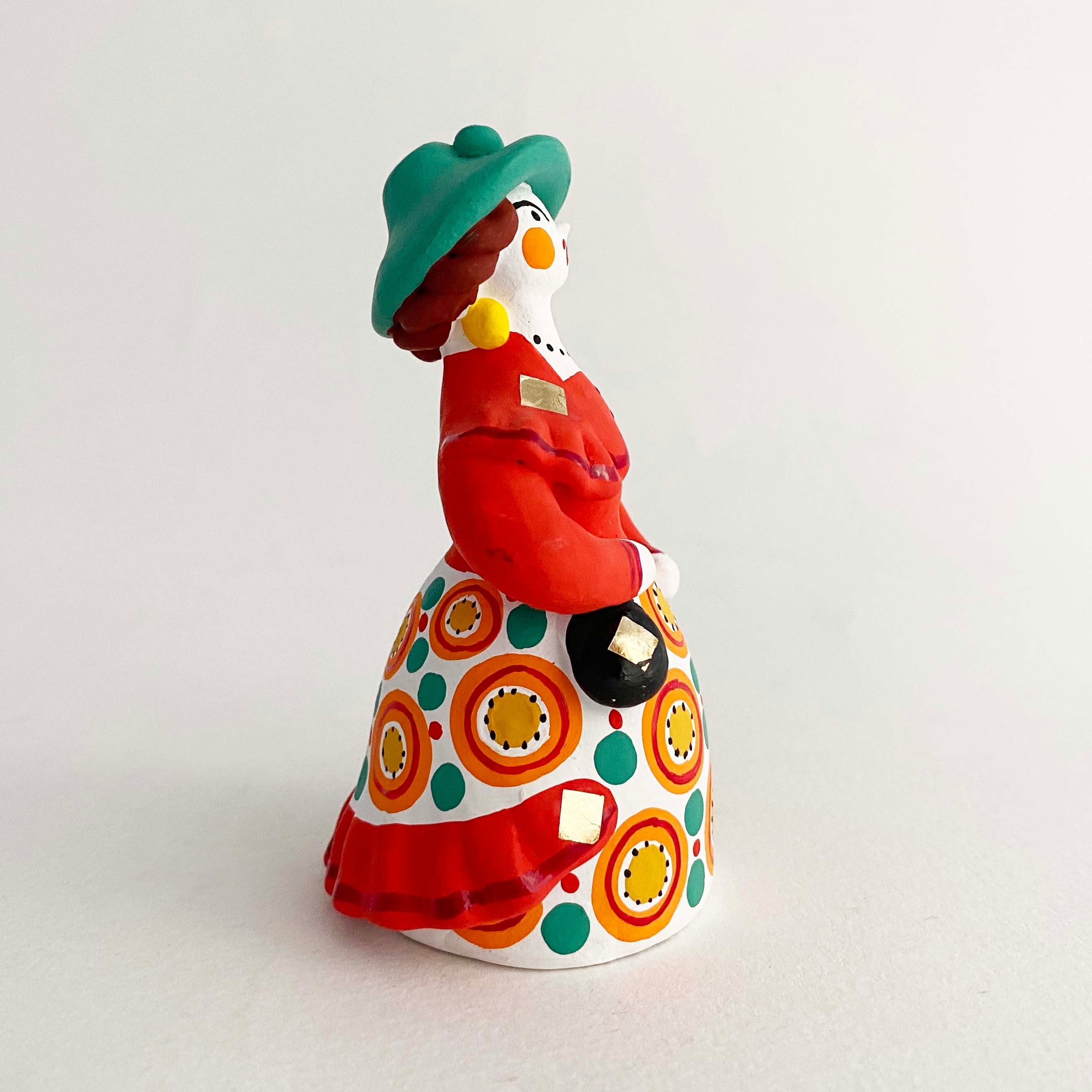 ディムコヴォ土人形 / 緑の帽子の婦人