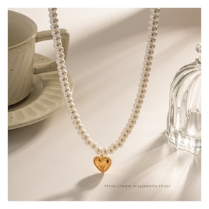 316L Heart Perl Necklace