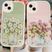 iPhoneケース 花 チューリップ シリコン パステル ピンク グリーン オシャレ 落下防止 保護ケース iPhone 14 iPhone 13 iPhone 12
