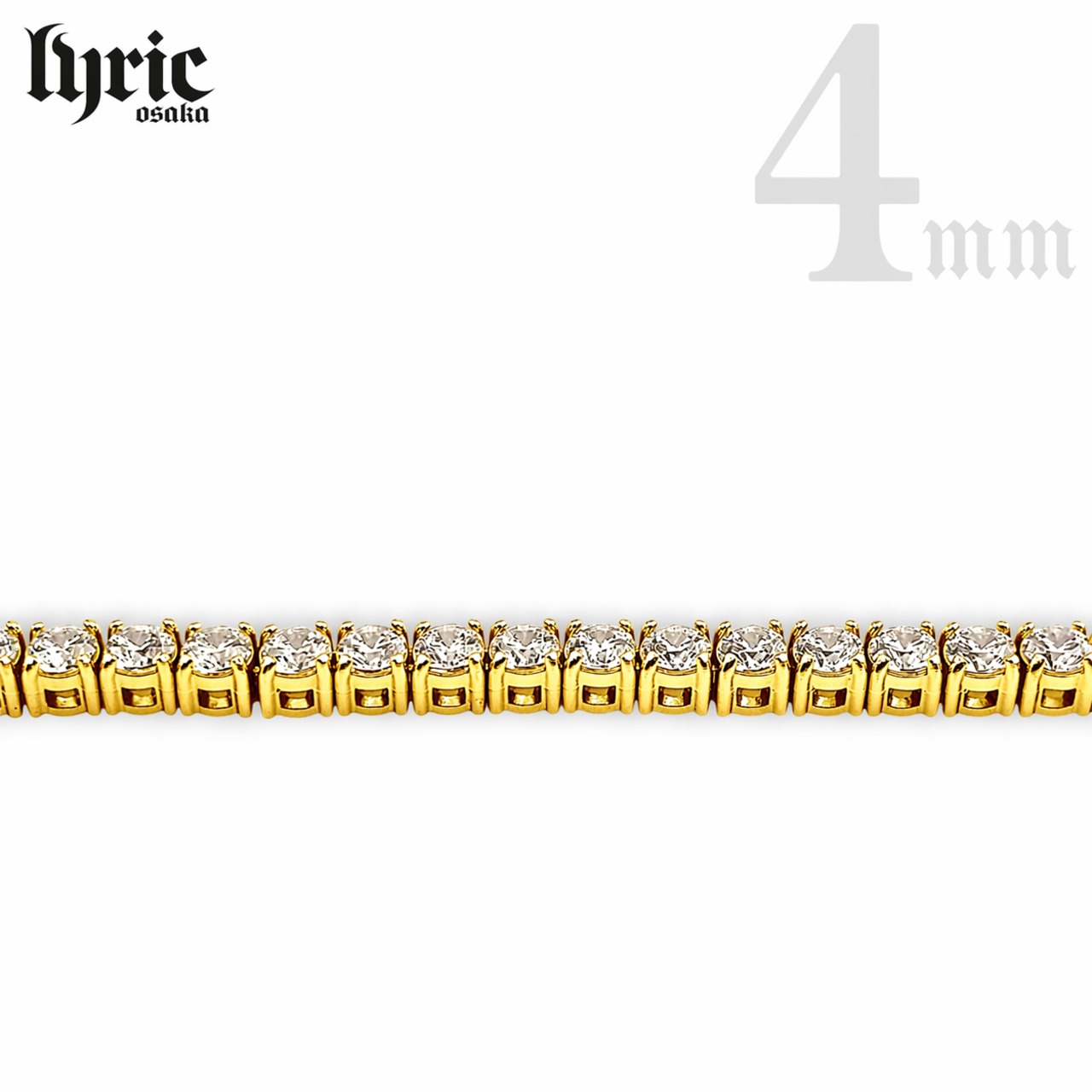 【最高級】stainless316L 4mm 45cm luxury tennis necklace gold
