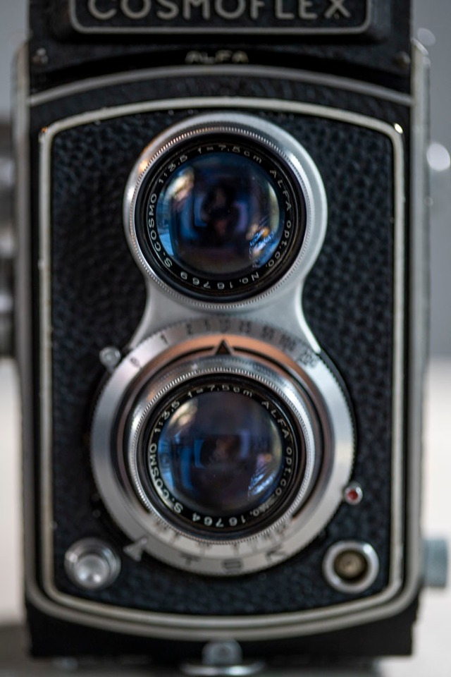 二眼レフカメラ　COSMO FLEX Ⅰ　コスモフレックス1　レンズフード付【送料無償】