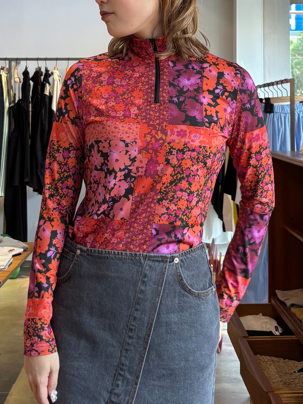 【26AW】push BUTTON プッシュボタン / Tシャツ / HALF ZIP JERSEY  T-SHIRT - 1