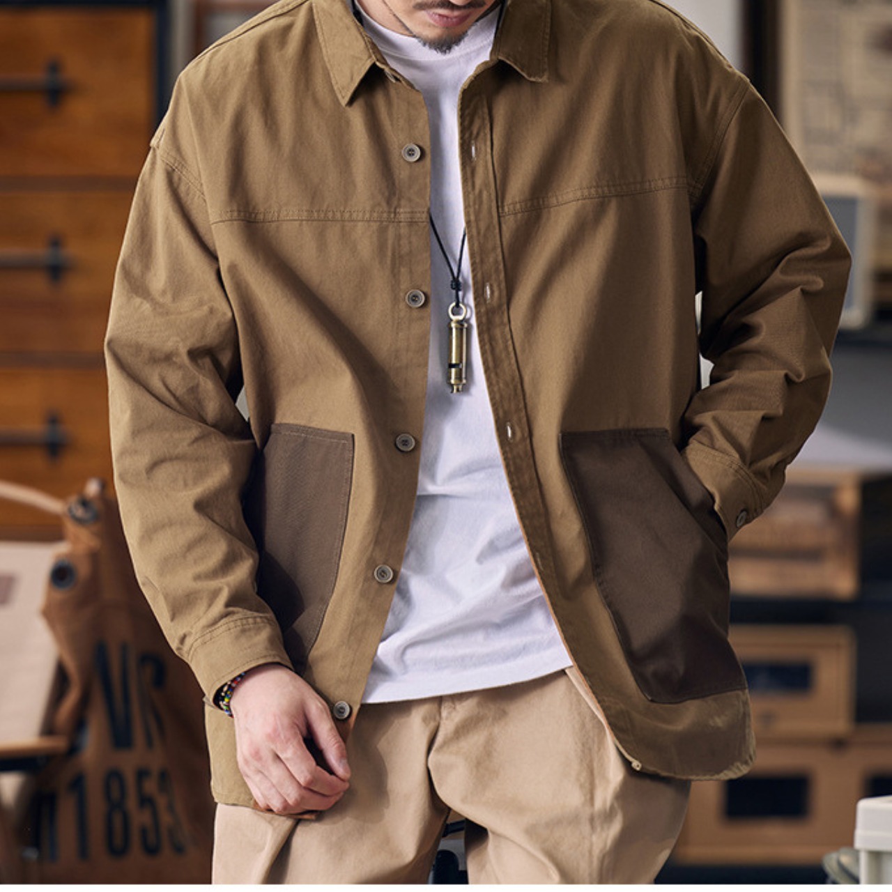 【Quiet Detail】カラーブロックシャツ　TB1964・画像11