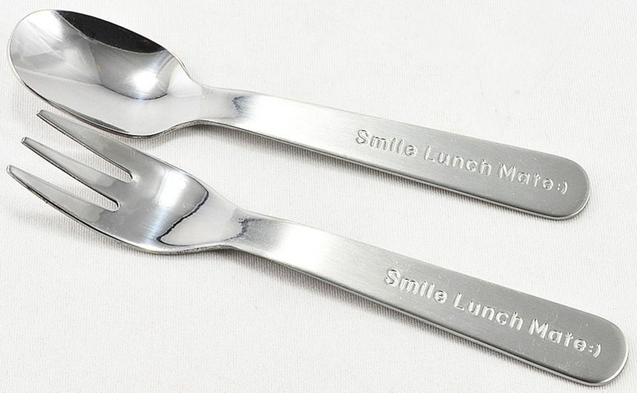 逸品社(Ippinsha) スプーン フォークセット 日本製 ブルー シュガーランド スマイルランチメイト 42022-9