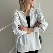 ピンストライプスキッパーBL/ホワイト