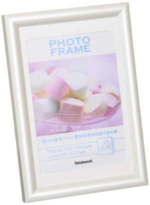 【努力特価】ナカバヤシ(Nakabayashi)樹脂製(PVC)フォトフレーム KG判/L判 ホワイト フ-TPS-201-W