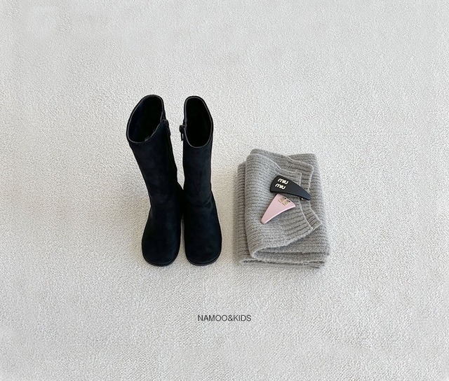 NAMOO［取寄］N-015 wavy suede long boots (裏起毛）