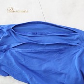 社交ダンス 衣装 トップス ブラウス ブルー系 チャコットロイヤルダンス Chacott ROYAL DANCE レッスン 練習 青 スリット袖 ビジュー リボン ドルマンスリーブ 大人っぽい 上品 おしゃれ フレア かわいい 華やか 鮮やか フェミニン お洒落 シンプル エレガント 軽やか ダンスウェア レディース スタイリッシュ