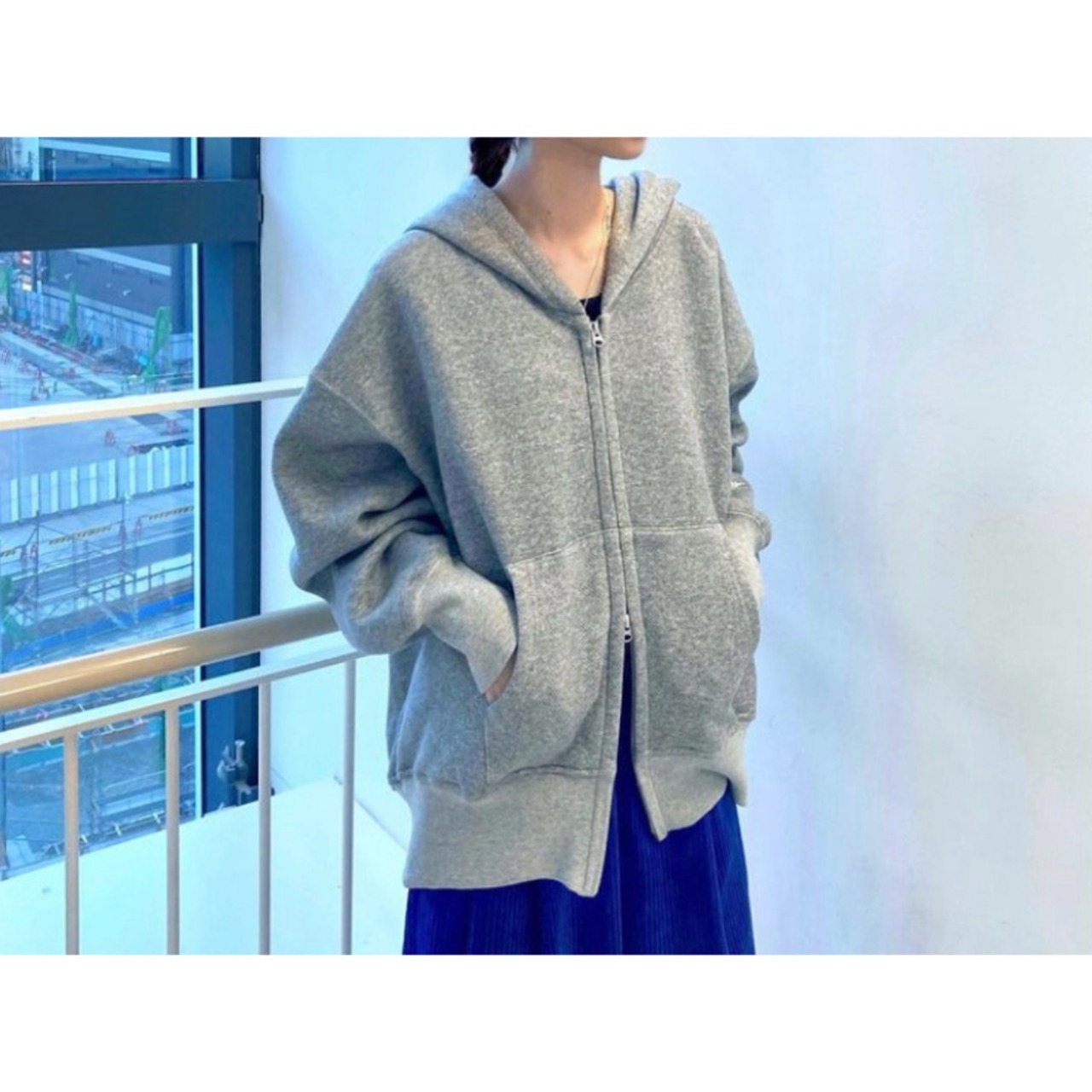 AMERICANA(アメリカーナ) Cotton Acrylic Sweat Wide Full Zip Hoodie  