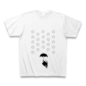 理系Tシャツ【天気記号／あられ／ホワイト黒】-(Scien-T'st)Weather Symbol/SnowPellets/White-Black
