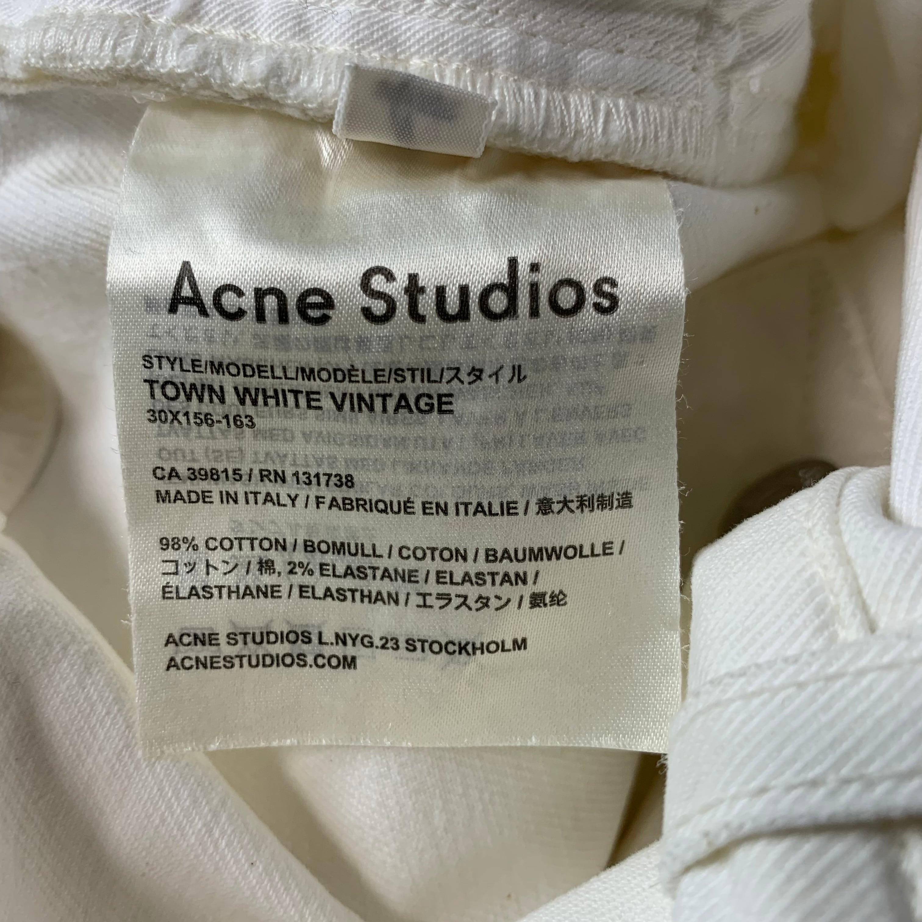 アクネ ストゥディオズ Acne Studios ストレッチ パンツ 白 29 S-M程度 ...