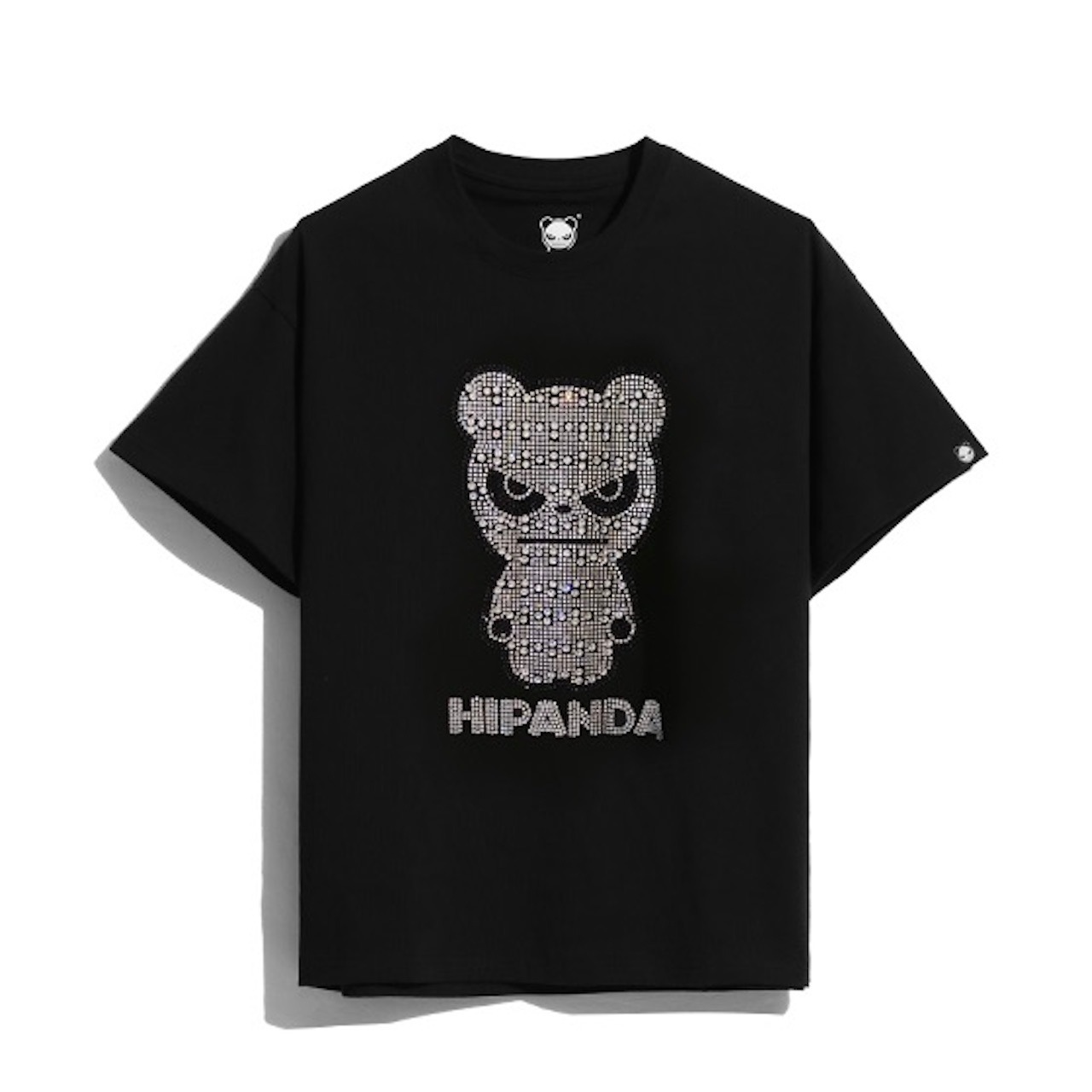【HIPANDA ハイパンダ】メンズ ラインストーン Tシャツ MEN'S RHINESTONE SHORT-SLEEVED T-SHIRT / WHITE・BLACK