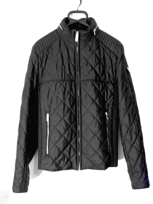 極美品◆PRADA プラダ SGH036 中綿入り フード付き キルティング ナイロン ブルゾン ボンバー ジャケット 46黒◆ 美シルエットの定番モデル