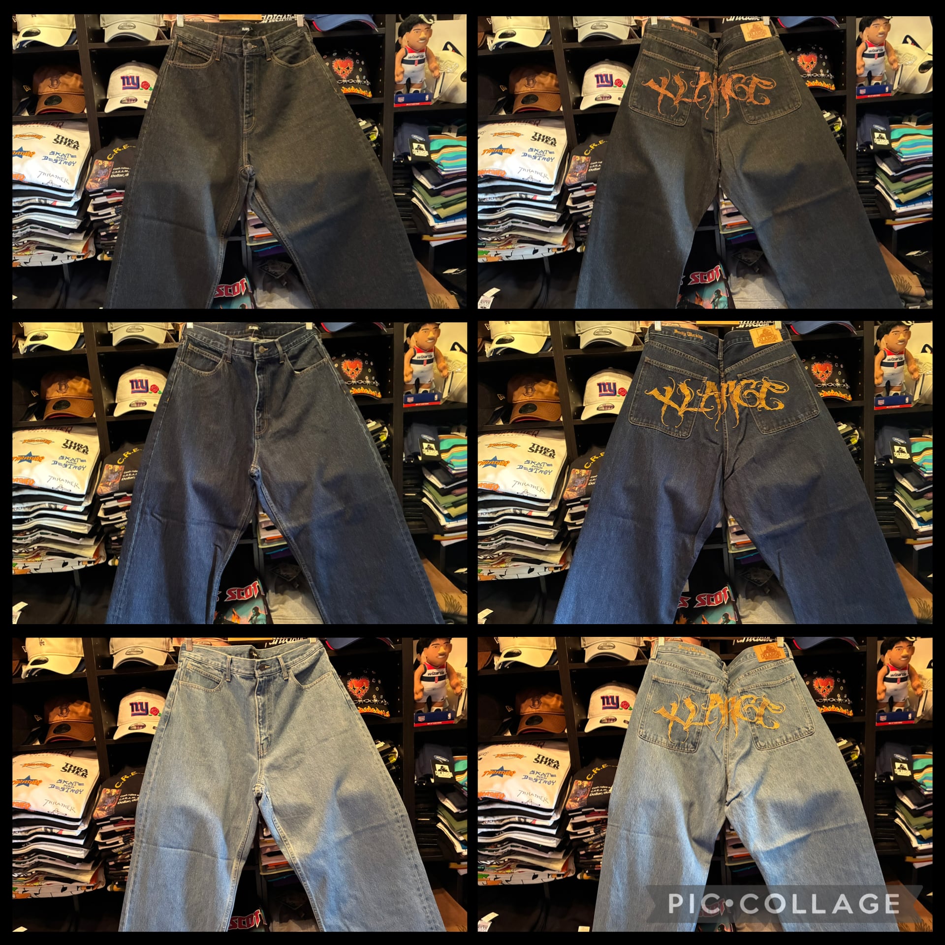 XLARGE デニムパンツ 刺繍ロゴ 0568 XLARGE デニムパンツ 刺繍ロゴ 