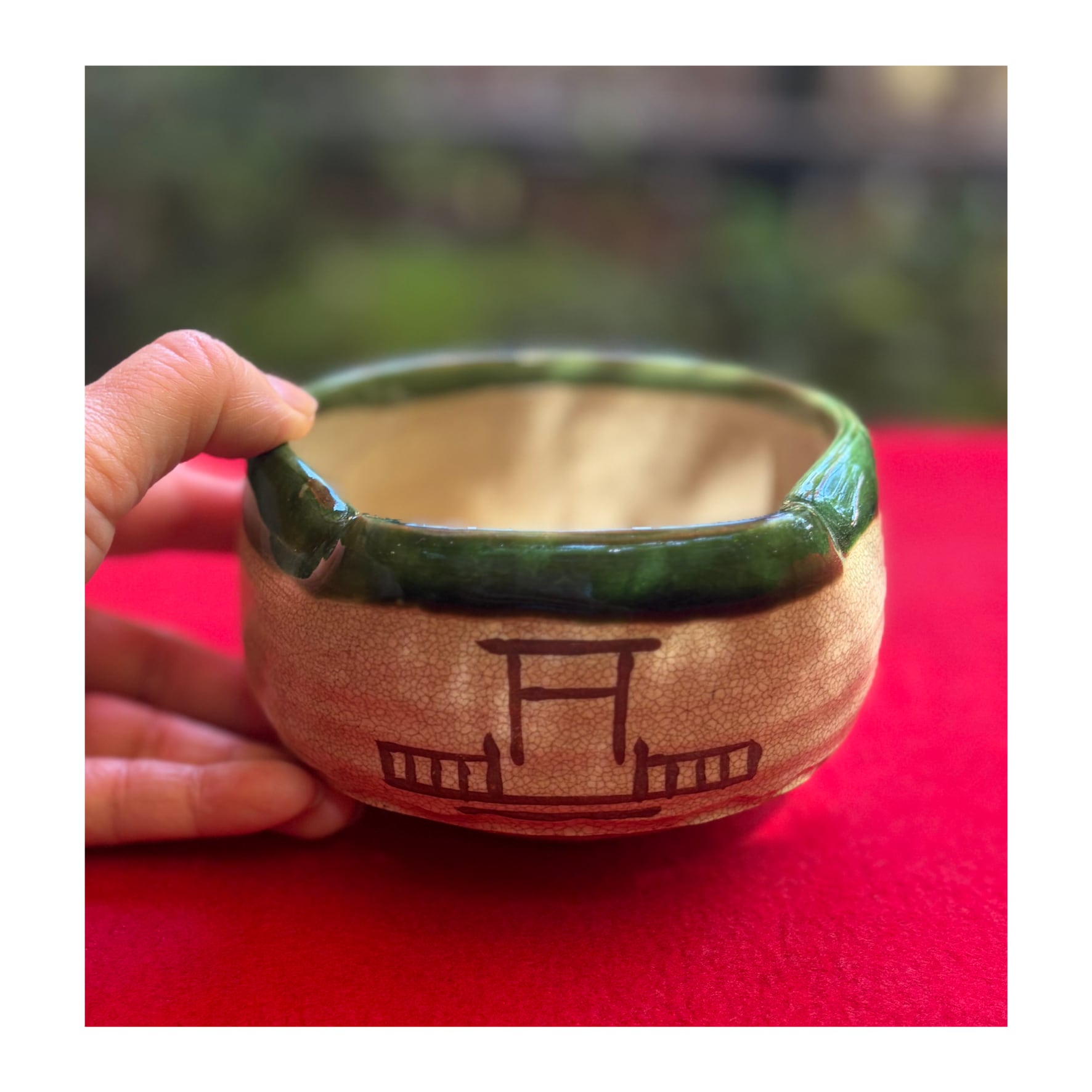 成起窯 近藤隆司 織部龍 「銘 好日」大徳寺 福本 積應 抹茶碗 (56Bb) 織部 古墳茶碗｜成起窯（近藤隆司造） | 古川美術館ミュージアムショップ