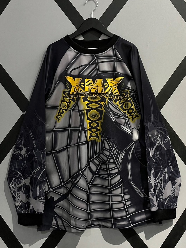 【X VINTAGE】Spider Design Vintage Loose Motocross Pull Over Shirt