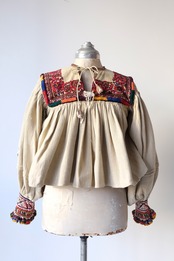 Romanian multi colored flower embroidered blouse