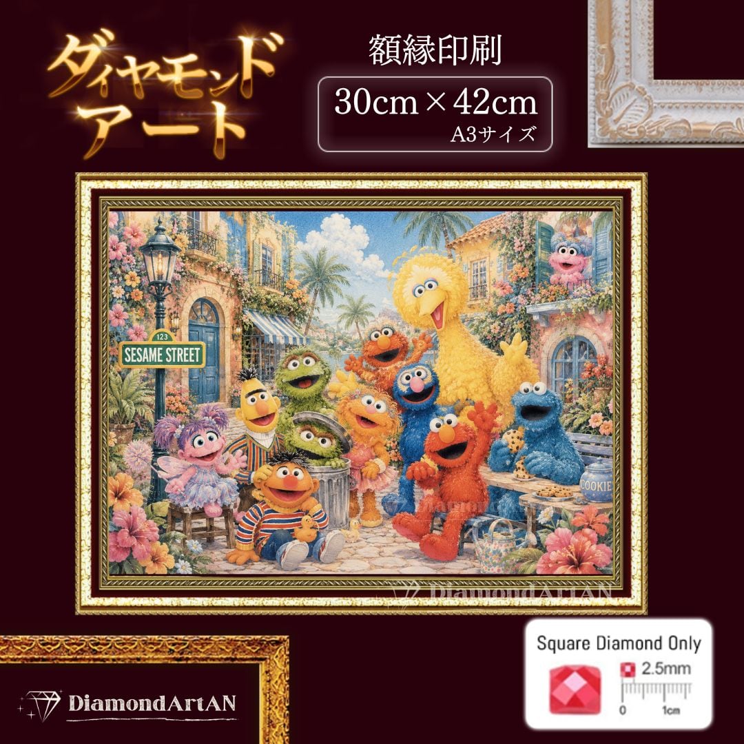 似顔絵ダイヤモンドアートキット A3サイズ（最大3人） 7a2cd3f0cb7c2ca8baa7fbbeb58c21