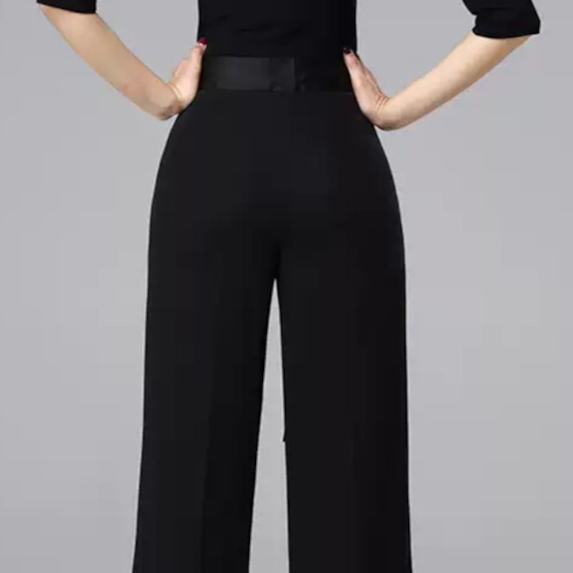 サイドリボン ワイドレッグ ストレッチ ダンスパンツ ds1053