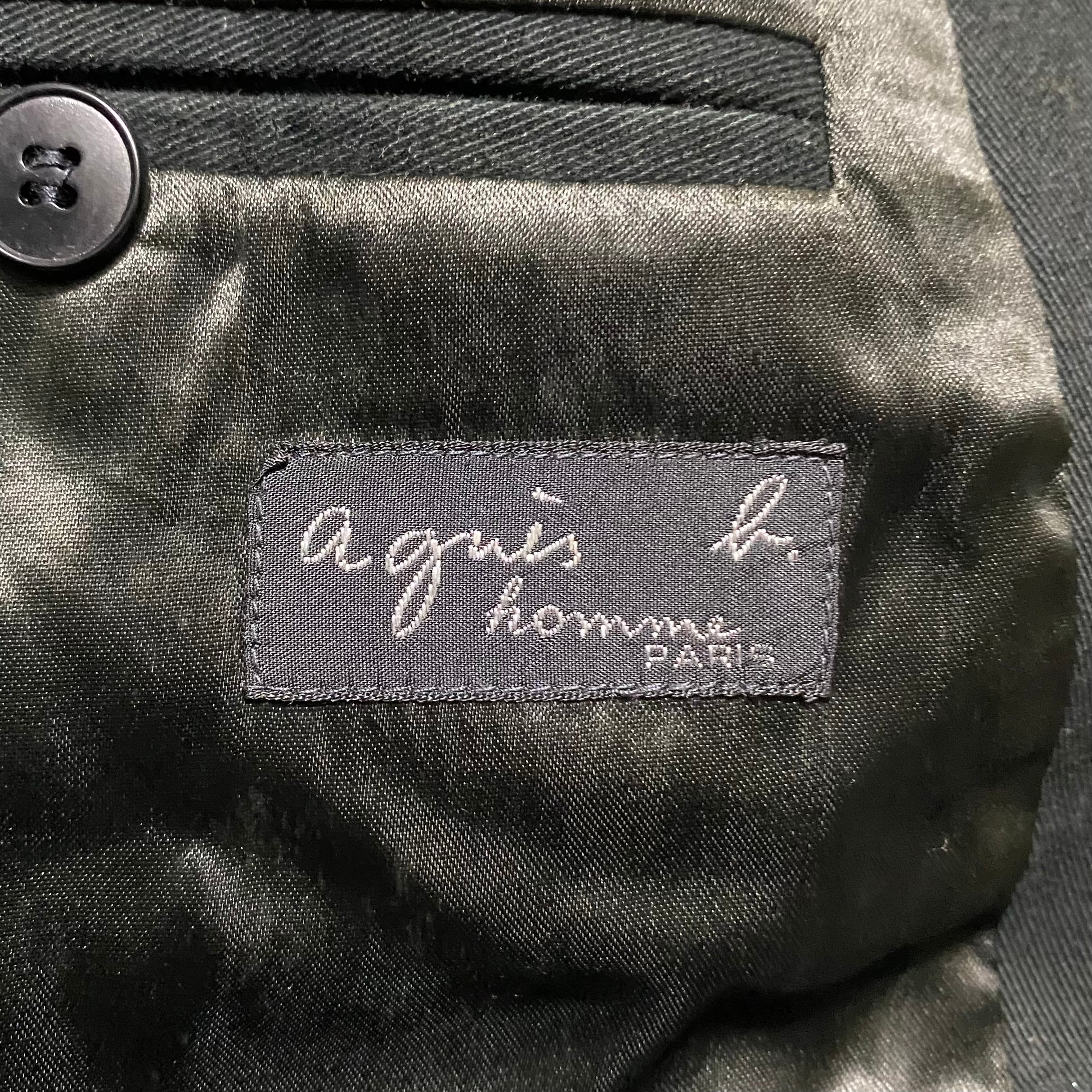 vintage AGNES B. HOMME black moleskin drizzler jacket | NOIR ONLINE