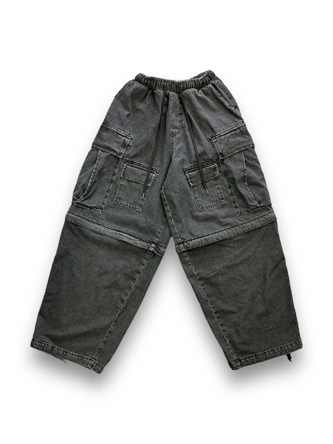 【PLANET STUDIO】Denim Wide Cargo Pants
