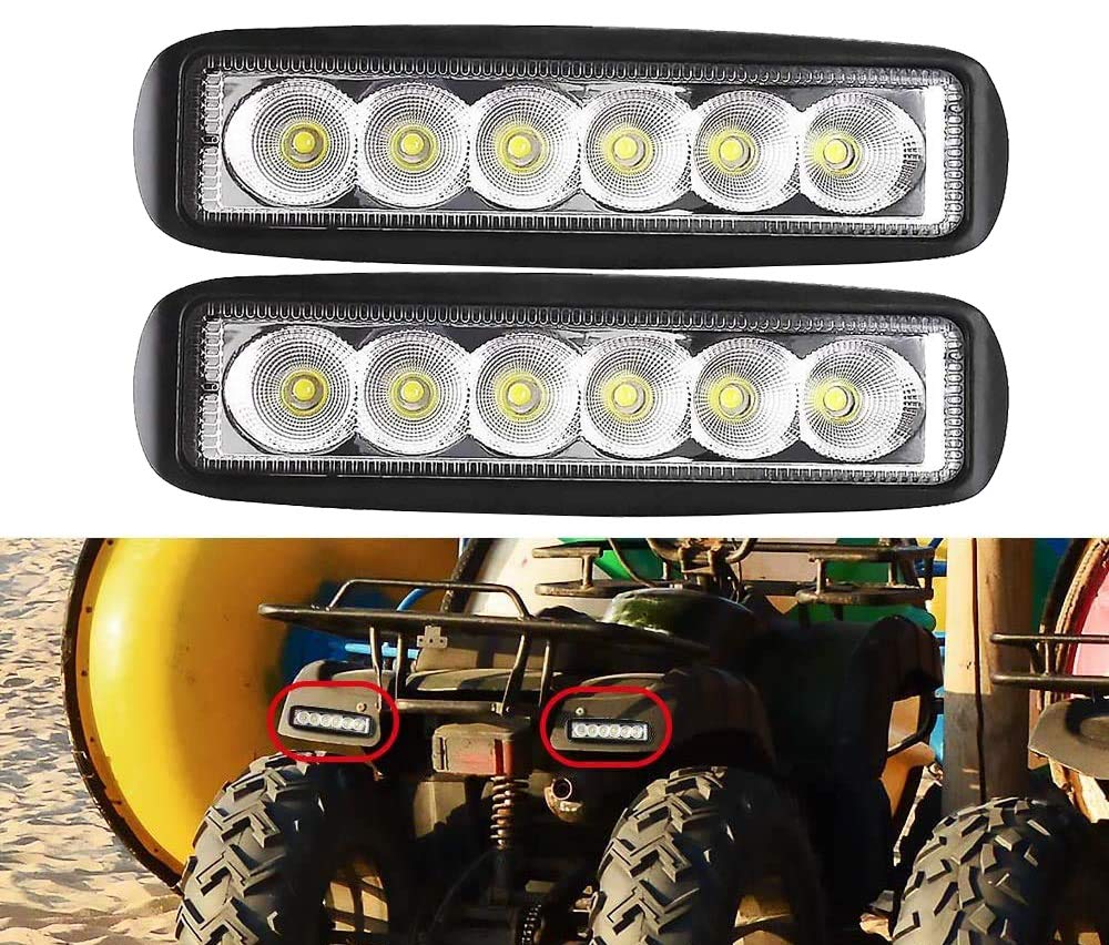 X-STYLE LEDワークライト 18W 作業灯 フォグランプ 6連 LED 高輝度 防水・防塵・長寿命・防振・耐衝撃 汎用 車外灯 農業機械 現場作業 船舶 倉庫作業 照明 12V 24V兼用 広角 ホワイト 2個