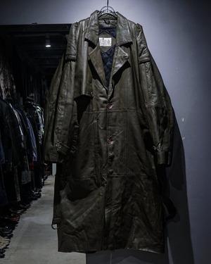 【add(C)vintage】Khaki Color Vintage Leather Trench Coat