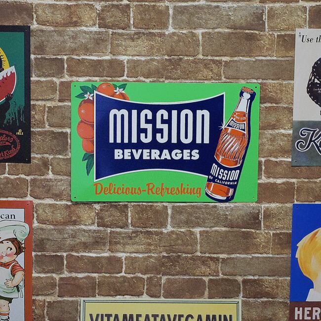 ミッションビバレッジ（MISSION BEVERAGES）アメリカンブリキ看板