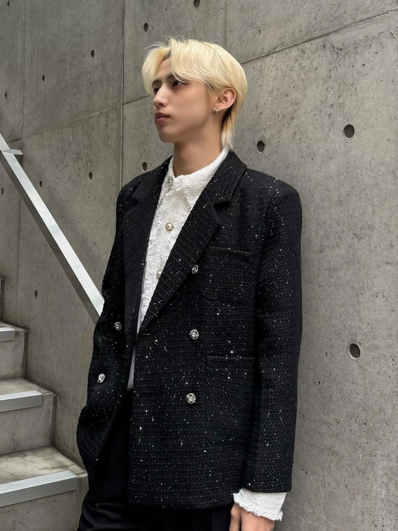【ALUDE SELECT】lame tailored double jacket