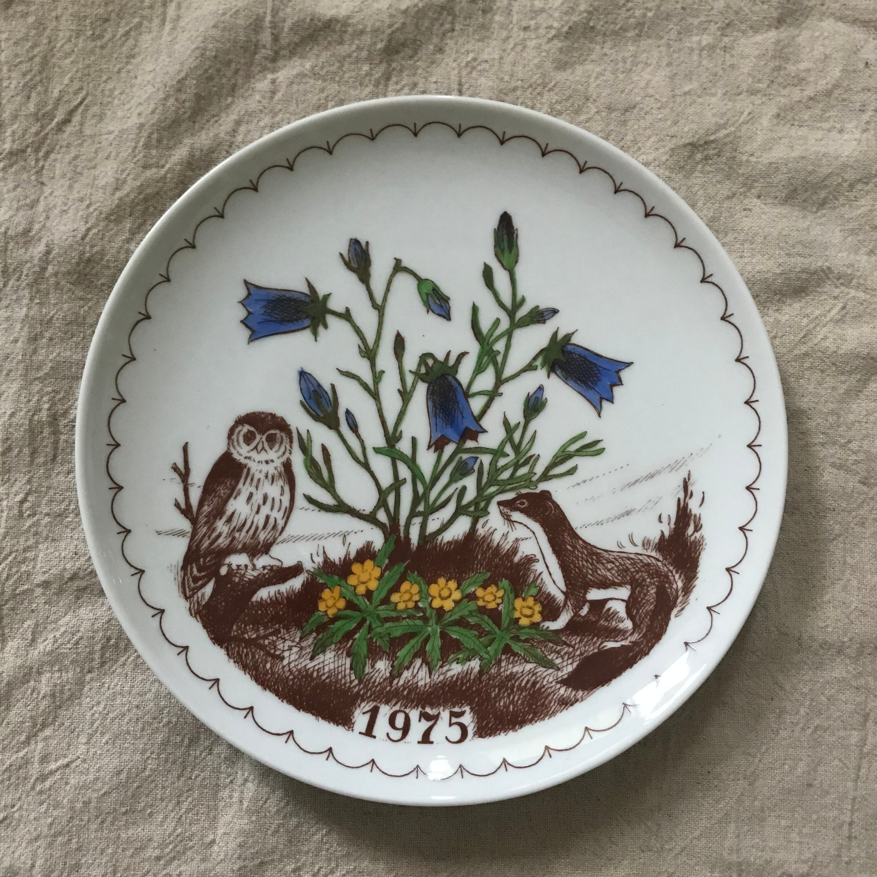 かわうそとフクロウの飾り皿