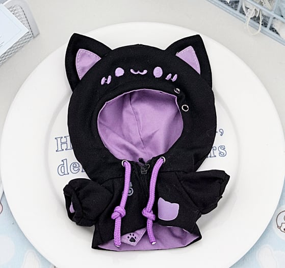 6色 ぬい服 10cm 猫耳フードパーカー ぬいぐるみ服 推し活 着ぐるみ