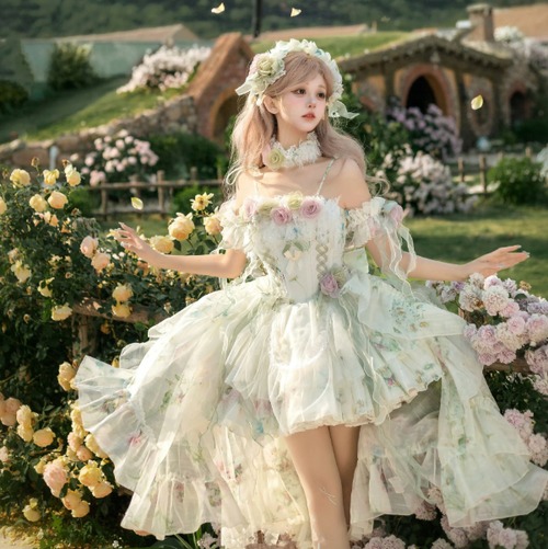 甘ロリ♡森の妖精風ドレスコンプリートセット　wanpi43