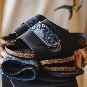 Japanese Pattern Slide Sandals / 和柄 スライド サンダル