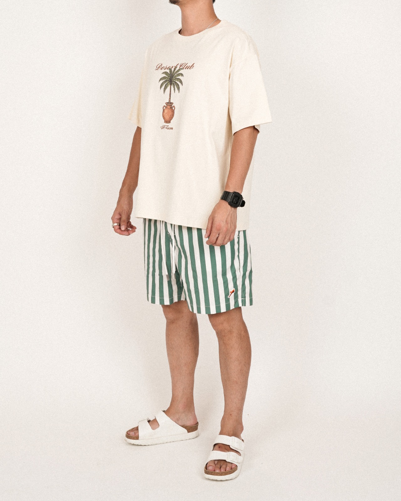 【#Re:room】DESERT CLUB PALM TREE PRINT T-SHIRTS［REC858］