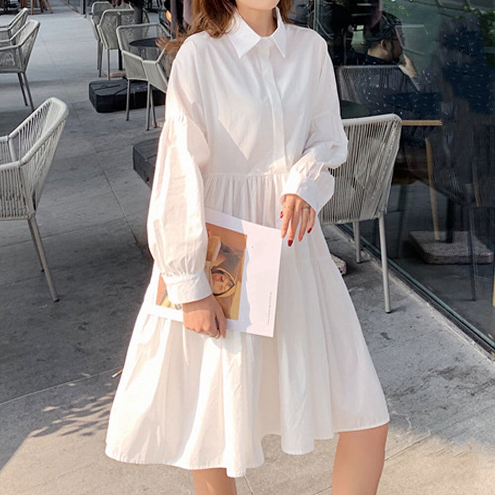 ティアード シャツ ワンピース レディース 春夏秋 きれいめ 大人 かわいい ドレス おしゃれ カジュアル フレア 長袖 大人可愛い 大人女子