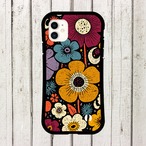 iPhoneケース レトロフラワー 花柄｜月と星の60sフラワー RETRO004