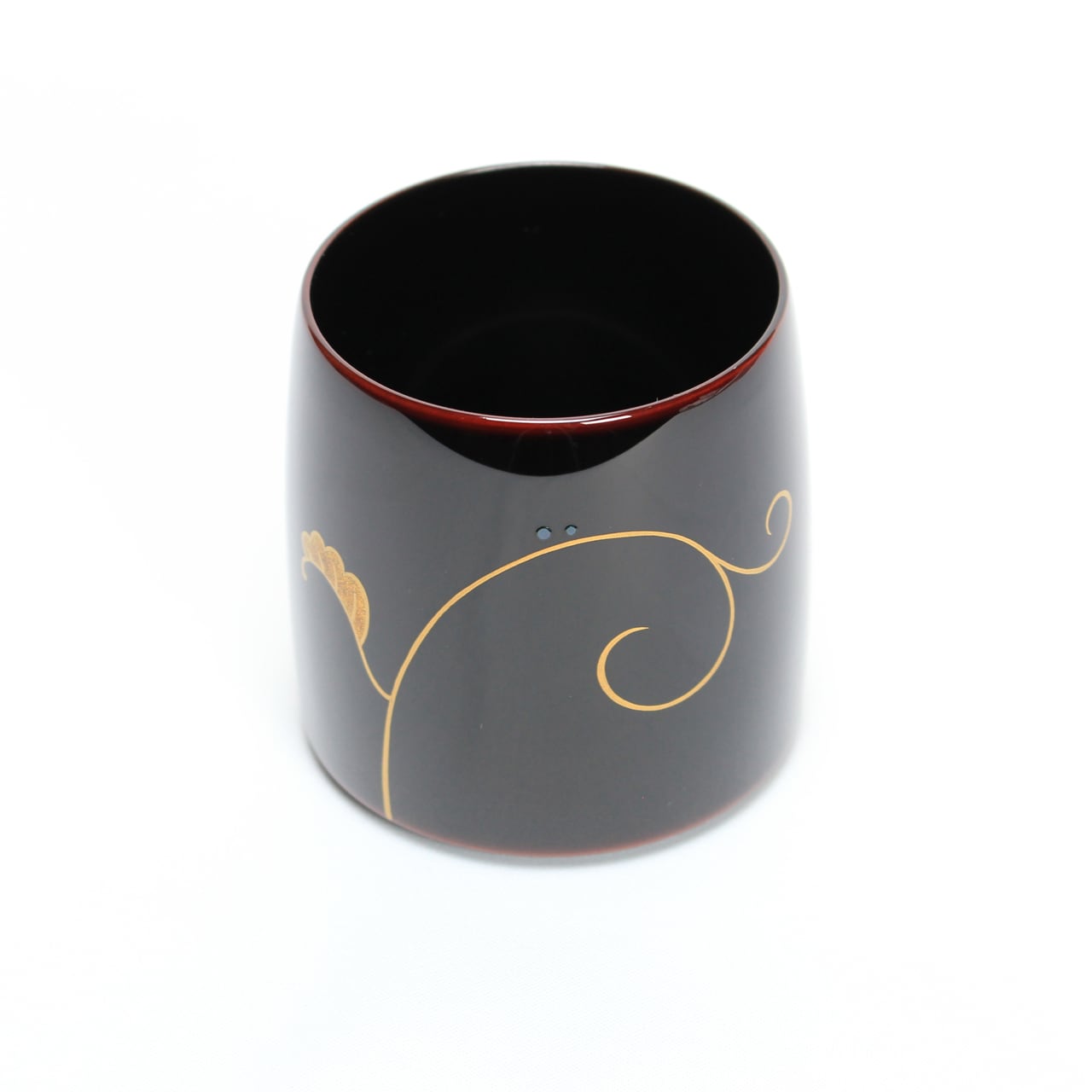 046-アイスカップ 溜内黒塗 アラベスク蒔絵