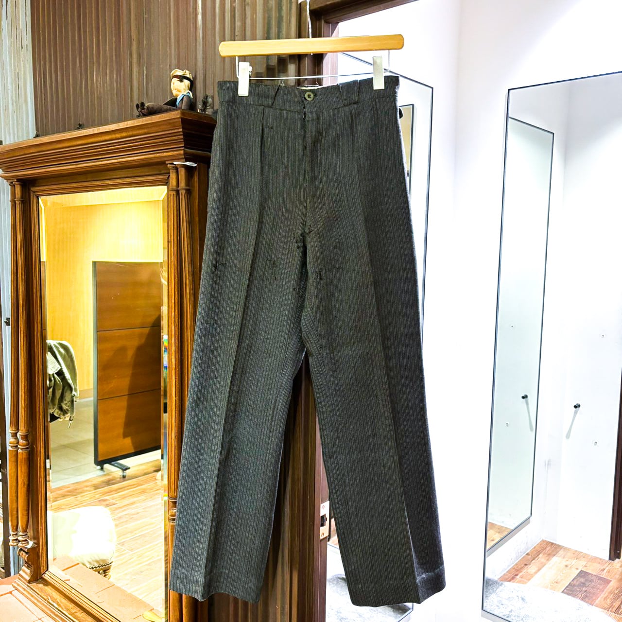 50's STRIPE WOOL TROUSERS | STRAYSHEEP ONLINE