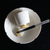 MUMCA 丸谷牧子 作 脚付ゴブレット 大 金彩 ホワイトGoblet White x Gold (1 個)/ 2104400000610