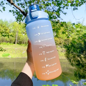 【数量限り】ボトル 水筒 大容量 2Lタイムマーカー付き 超軽量 2000ml 携帯便利 漏れ防止 BPAフリー 男女兼用 大人 子ども アウトドア スポーツ 登山用 キャンプ ランニング ジム ハイキング 自転車 (2000mlblue)