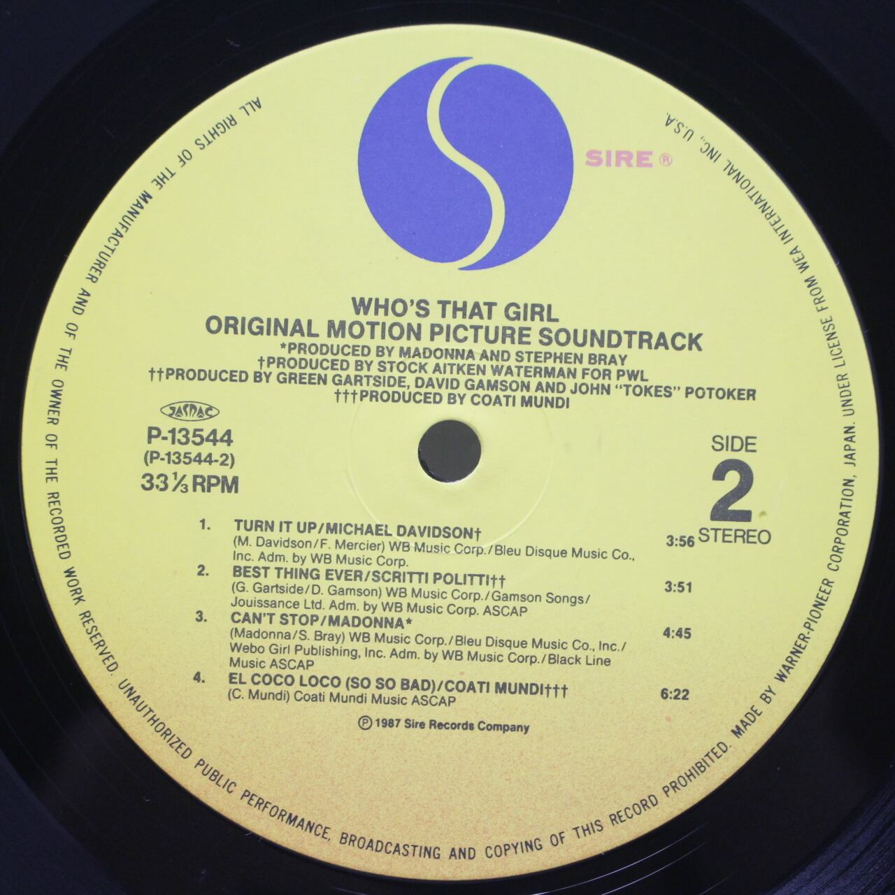 Madonna / Who's That Girl - Soundtrack [P-13544] - 画像4