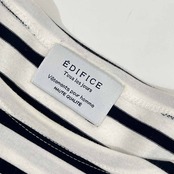 EDIFICE エディフィス ボーダー バスク Tシャツ カットソー 50 /ホワイト×ネイビー/メンズ