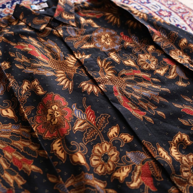 flower and bird art pattern fry front shirt