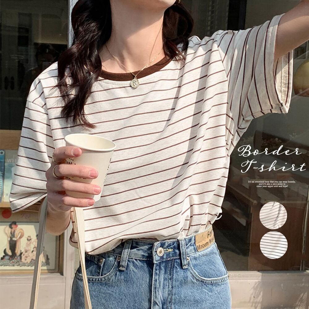 トップス ボーダー柄 tシャツ 半袖 夏