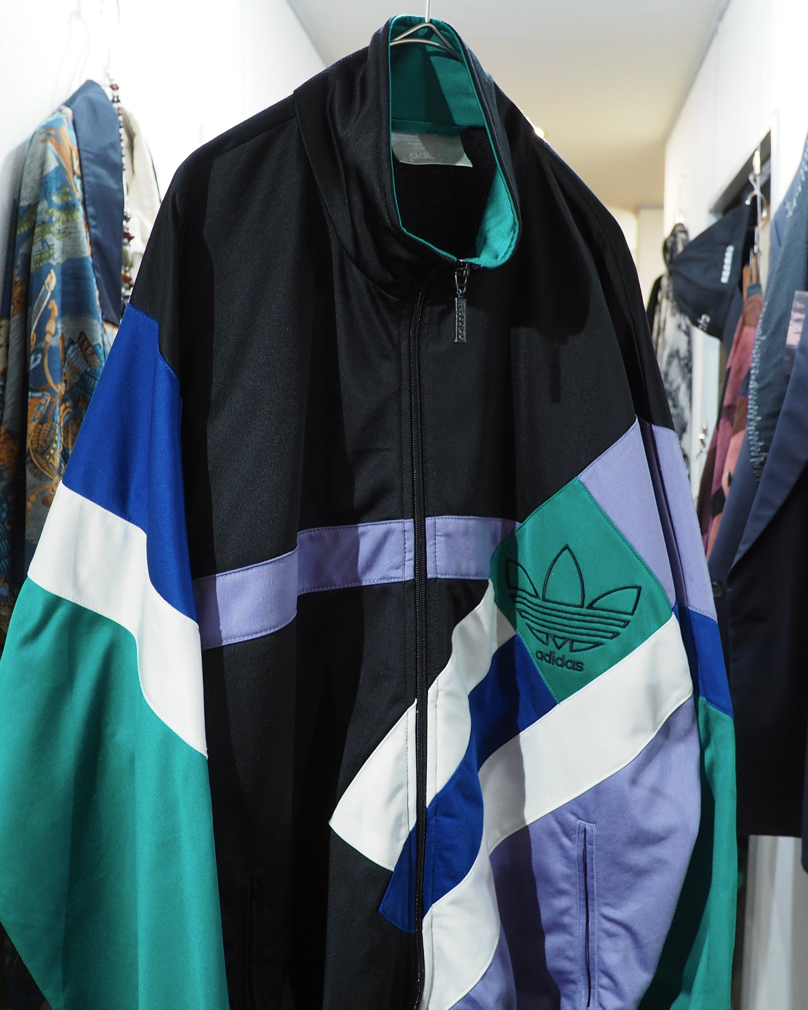 1980s ” Old adidas ” Multi color panel Switching vintage Track jacket
