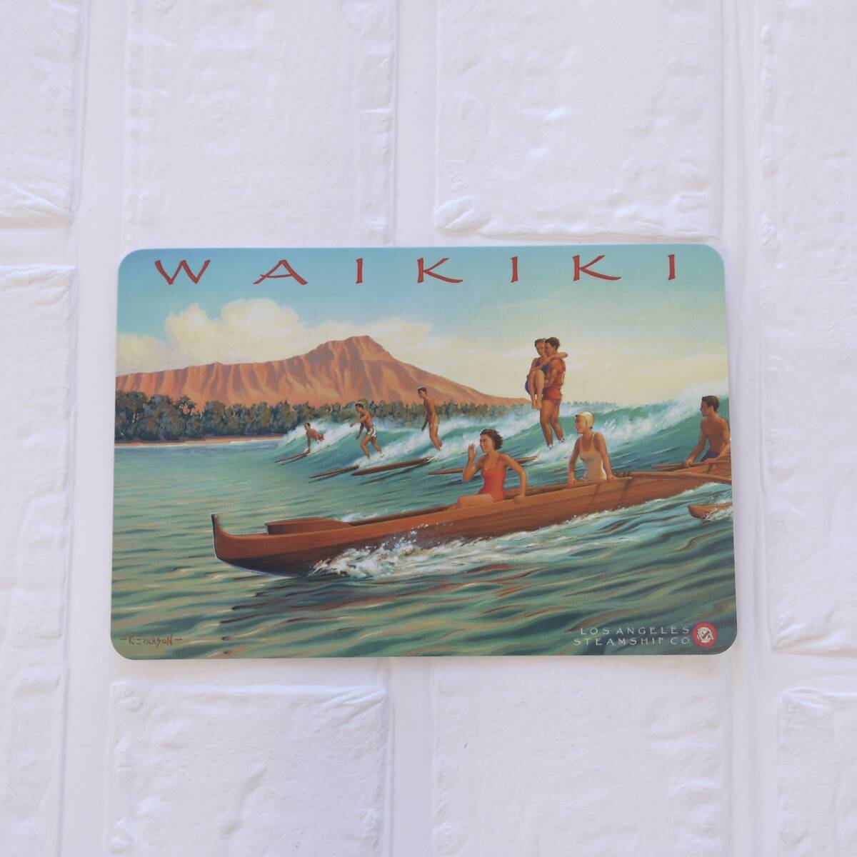 ★ハワイ直輸入★ポストカード/ハガキ/お礼状/サーファー/ハワイイラスト/オールドハワイ<49 カヌー/サーフィン>