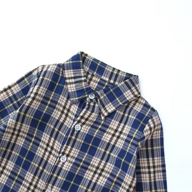 【取寄】上品なbabyBOYに決まるチェックシャツロンパース