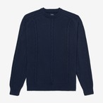 Cable Cotton Sweater(Navy)