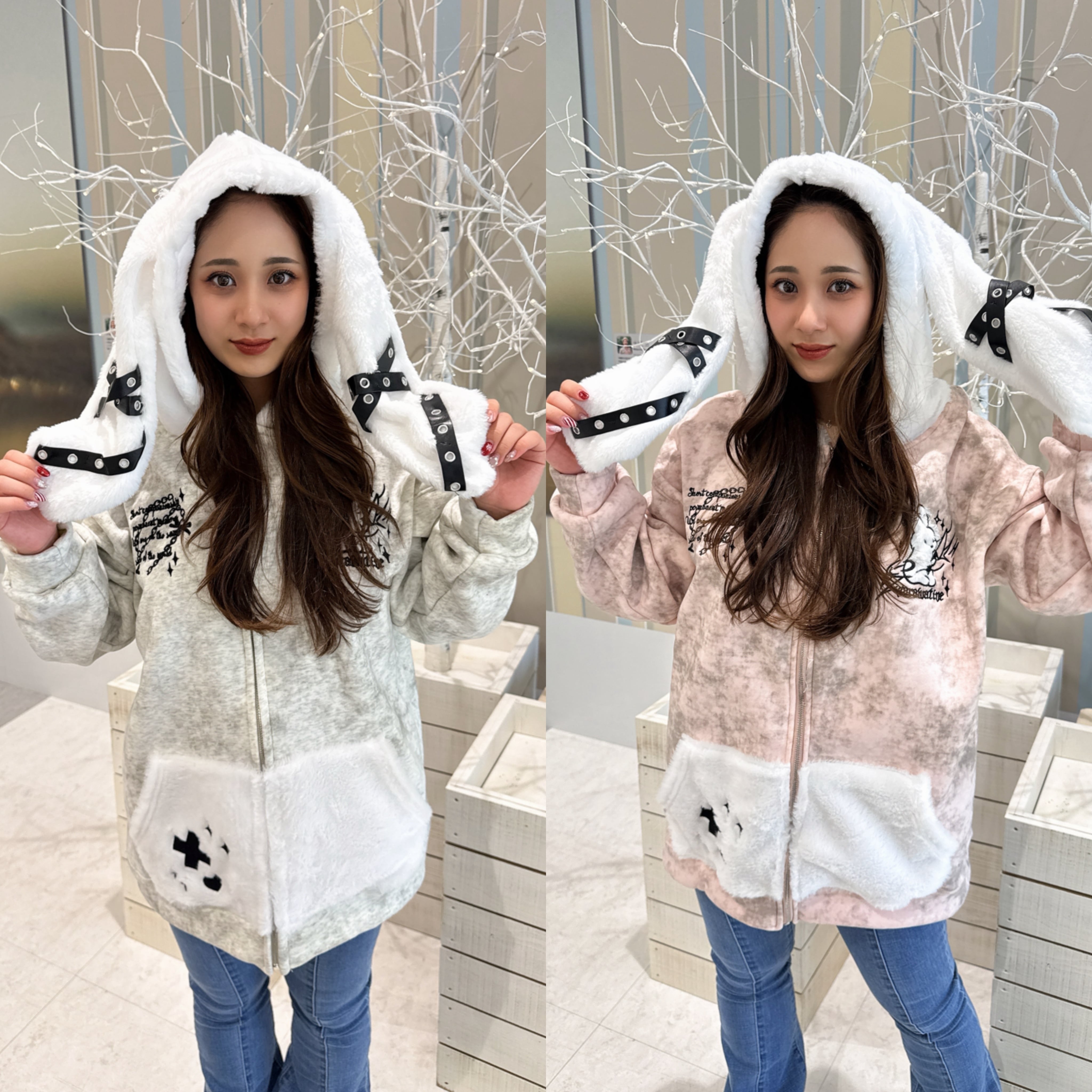 最終値下げ！地雷系必見！美品！ウサ耳REFLEM タイダイ柄 パーカー 最終値下げ！地雷系必見！美品！ウサ耳REFLEM タイダイ柄 パーカー